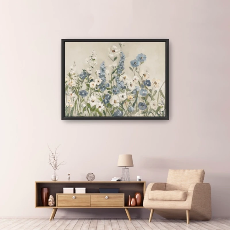 Field of Blue Framed Canvas Art Print, 48x36