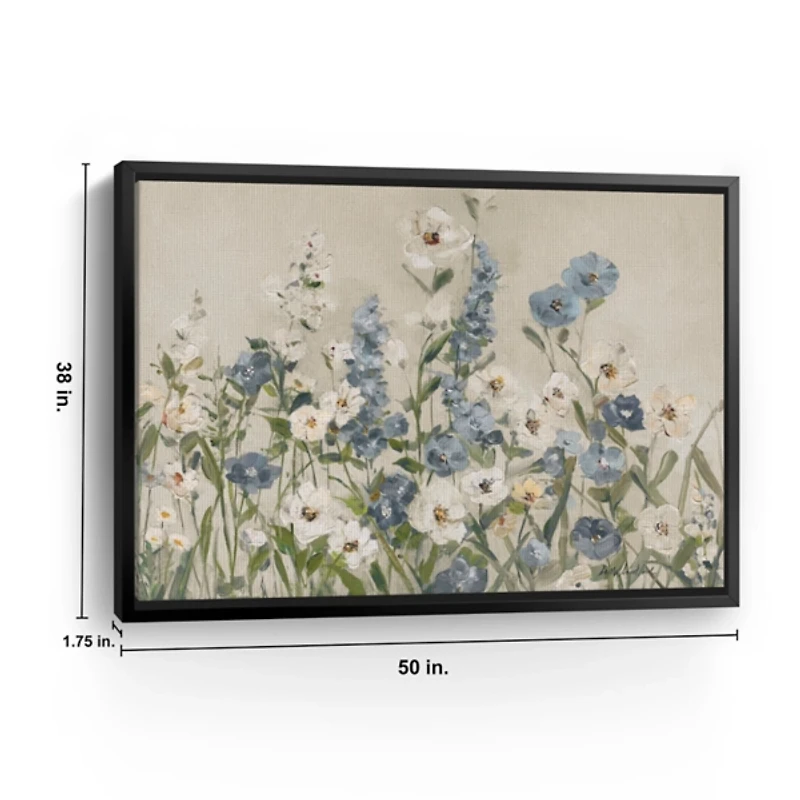 Field of Blue Framed Canvas Art Print, 48x36