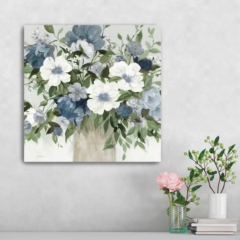 Classic Blue Bouquet Canvas Art Print, 20x20