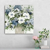 Classic Blue Bouquet Canvas Art Print, 20x20