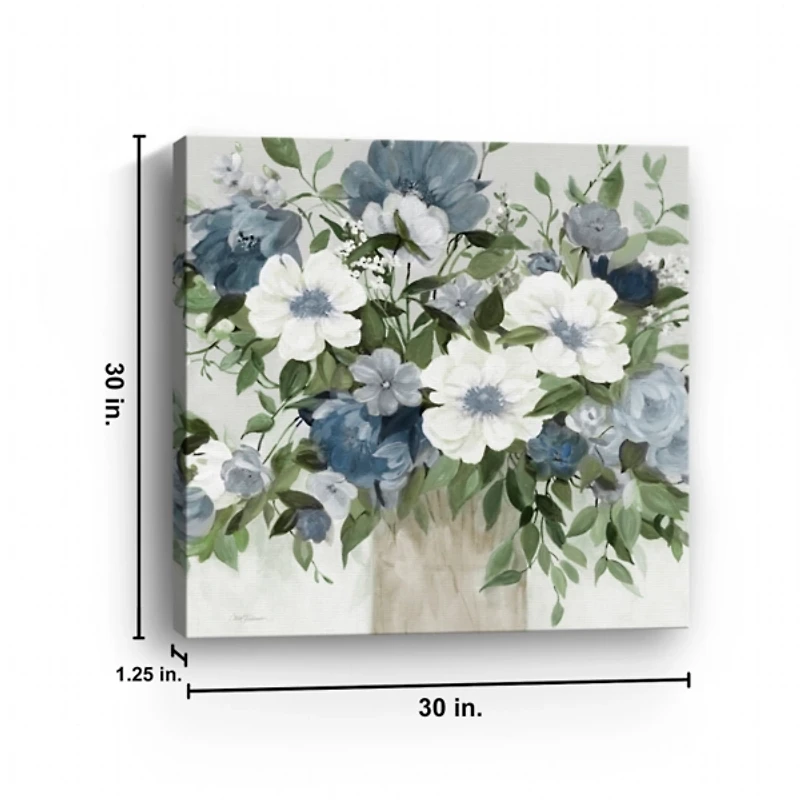 Classic Blue Bouquet Canvas Art Print