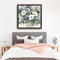 Classic Blue Bouquet Framed Canvas Art Print