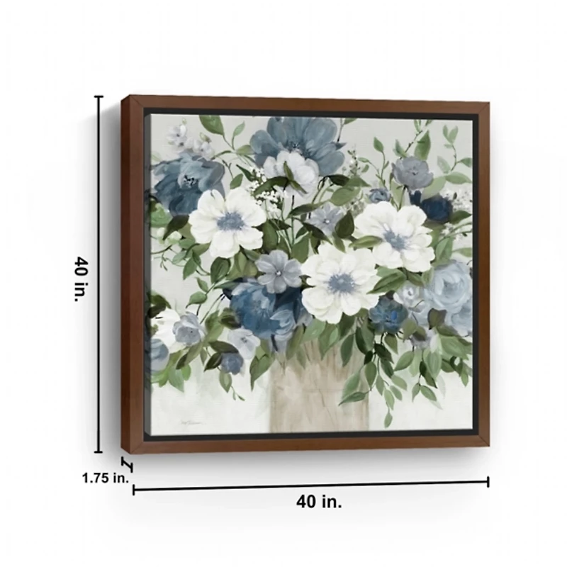 Classic Blue Bouquet Framed Canvas Art Print