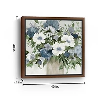 Classic Blue Bouquet Framed Canvas Art Print
