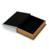 Large Blue Faux Leather Book Box