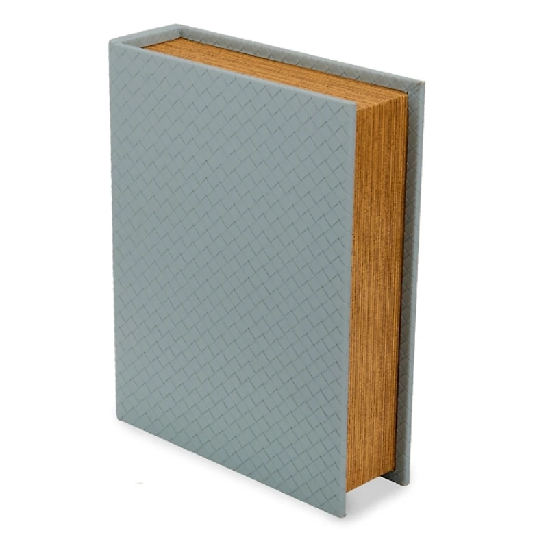 Large Blue Faux Leather Book Box