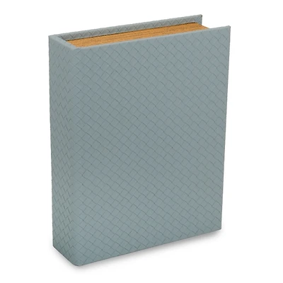 Large Blue Faux Leather Book Box