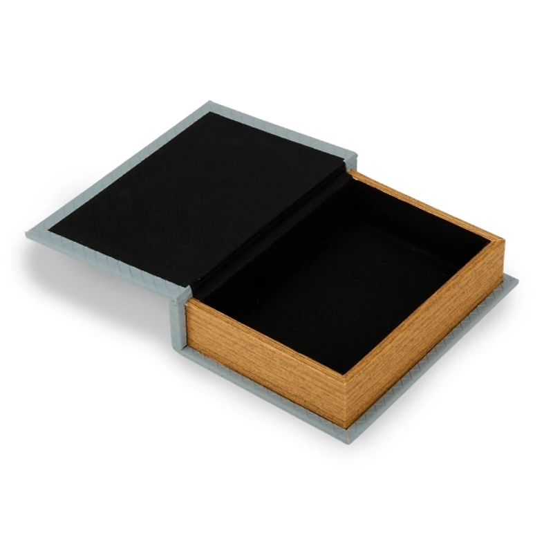 Medium Blue Faux Leather Book Box