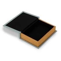 Medium Blue Faux Leather Book Box