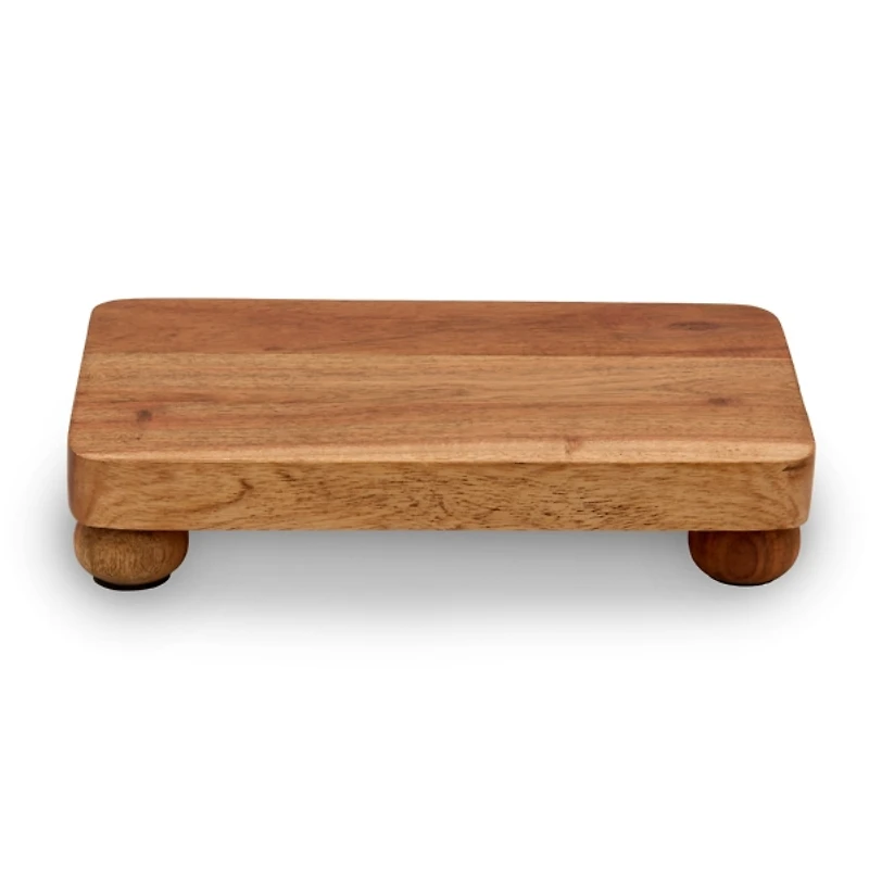 Small Acacia Wood Pedestal Riser
