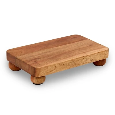 Small Acacia Wood Pedestal Riser