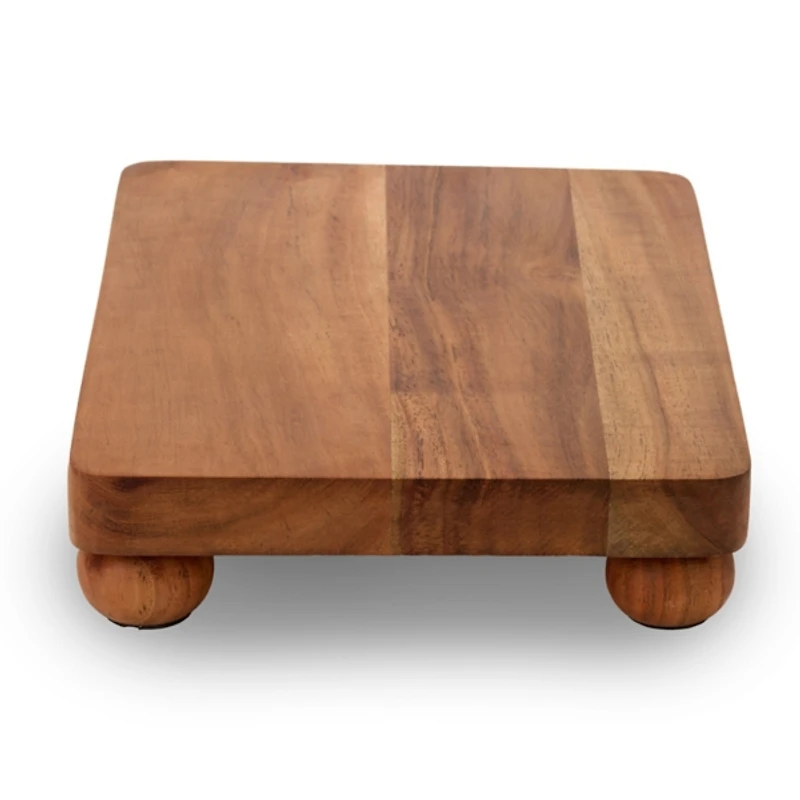 Large Acacia Wood Pedestal Riser