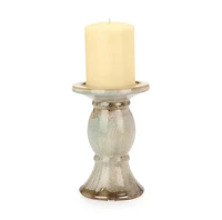 Glazed Ceramic Pillar Candle Holder, 6.75 in.