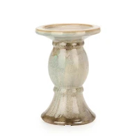 Glazed Ceramic Pillar Candle Holder, 6.75 in.