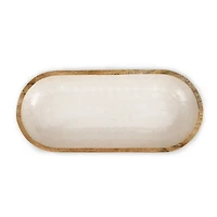 Cream Inlay Decorative Wood Tray