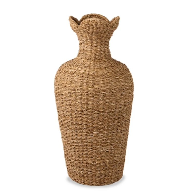 Seagrass Scalloped Edge Floor Vase, 27 in.