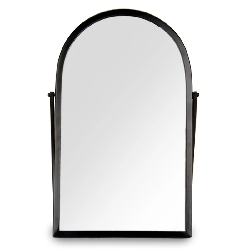 Black Metal Arch Tabletop Mirror