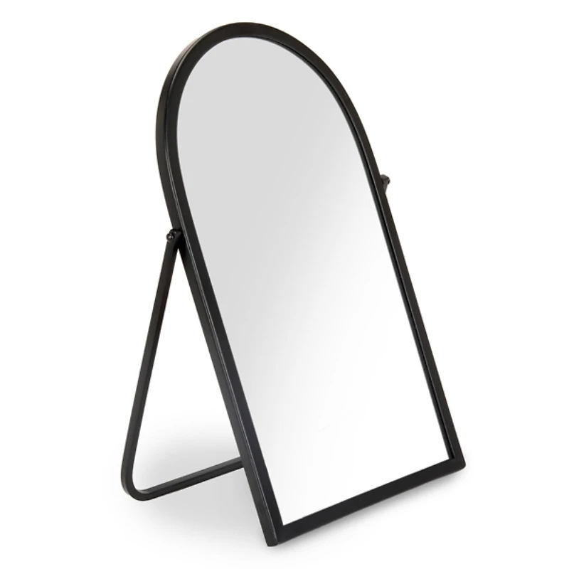 Black Metal Arch Tabletop Mirror