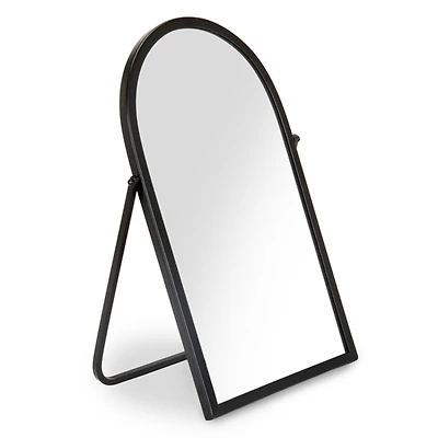 Black Metal Arch Tabletop Mirror