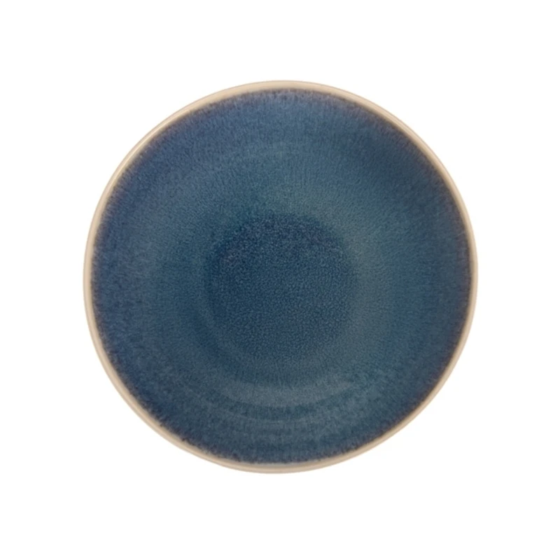 Blue Reactive Glaze Stoneware Bowl