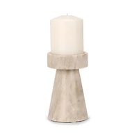 Beige Marble Pillar Candle Holder, 6 in.