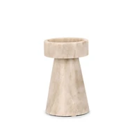 Beige Marble Pillar Candle Holder, 6 in.
