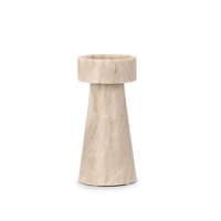 Beige Marble Pillar Candle Holder