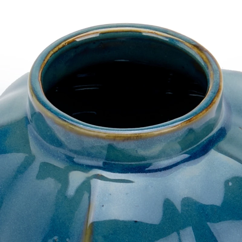 Denim Blue Ceramic Vase, 6 in.