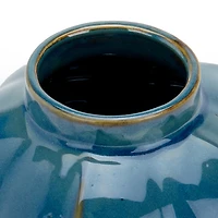 Denim Blue Ceramic Vase, 6 in.