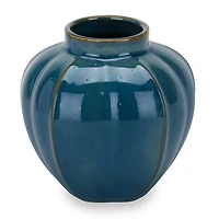 Denim Blue Ceramic Vase, 6 in.