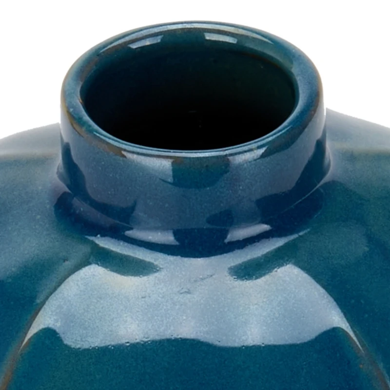 Denim Blue Ceramic Vase, 11 in.