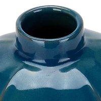 Denim Blue Ceramic Vase, 11 in.