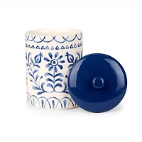 Blue Mosaic Ceramic Canister, 8 in.