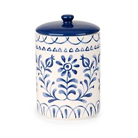 Blue Mosaic Ceramic Canister, 8 in.