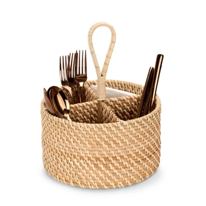 Natural Rattan Utensil Caddy