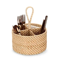 Natural Rattan Utensil Caddy
