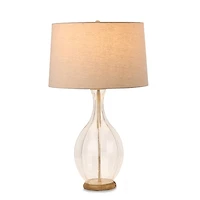 Clear Glass and Wood Table Lamp