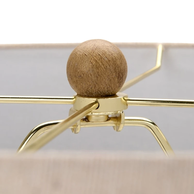 Clear Glass and Wood Table Lamp