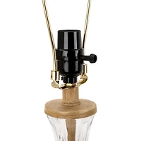 Clear Glass and Wood Table Lamp