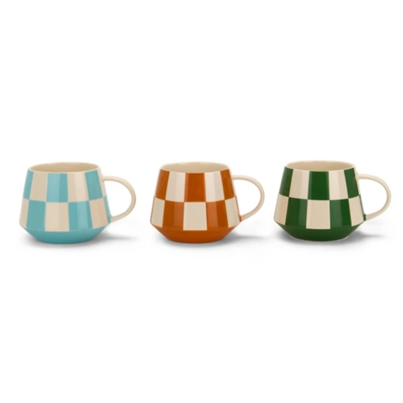 Ceramic Checkered Mugs