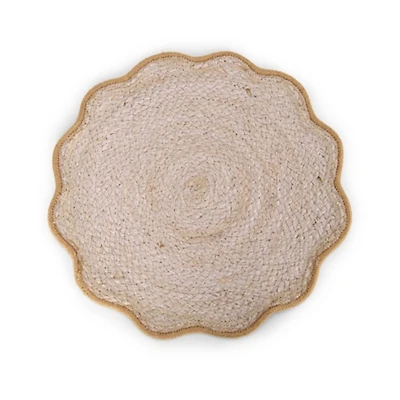 White Jute Scalloped Placemat