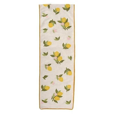 Embroidered Lemon Table Runner