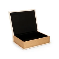 Large Cream Faux Leather Book Box