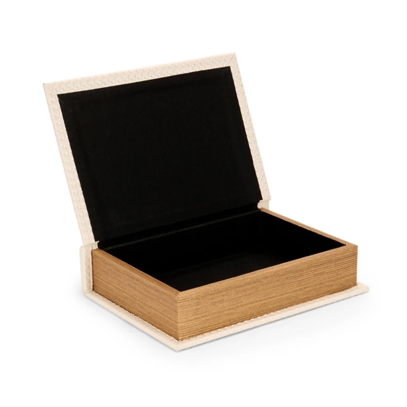 Cream Faux Leather Book Box