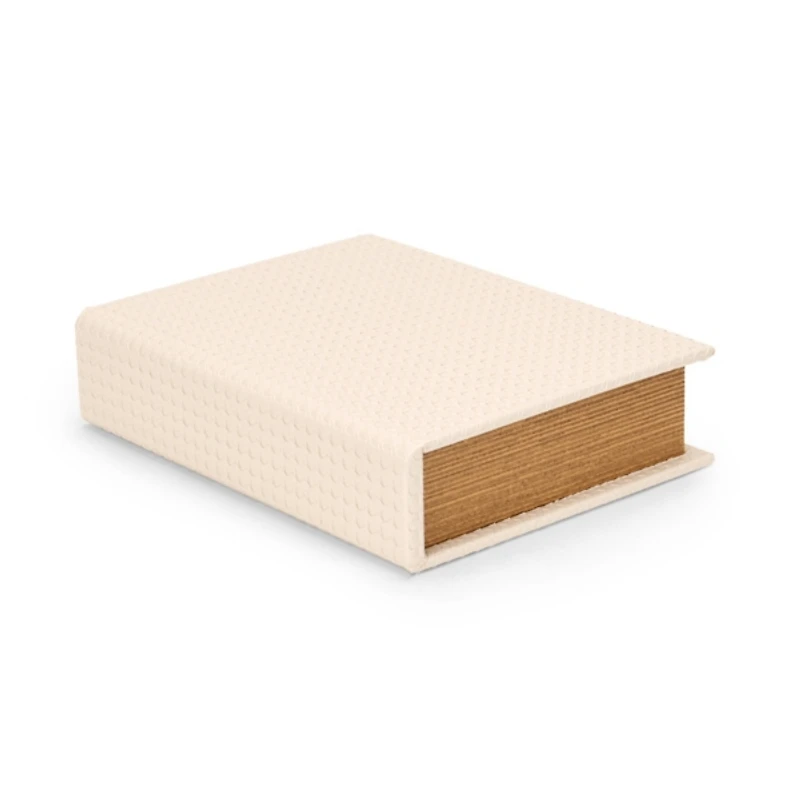 Cream Faux Leather Book Box