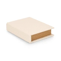 Small Cream Faux Leather Book Box