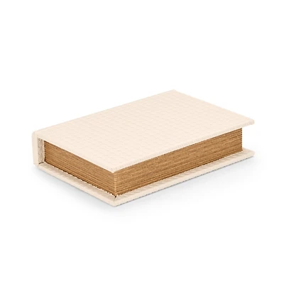 Small Cream Faux Leather Book Box