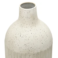 Antique White Metal Floor Vase