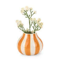 Orange Striped Ceramic Vase