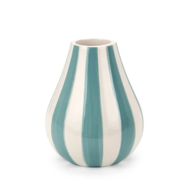 Blue Striped Ceramic Vase